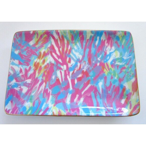 Lilly Pulitzer Trinket Dish - Rectangle Jewelry Tray - Colorful Tropical Fish - Picture 3 of 10